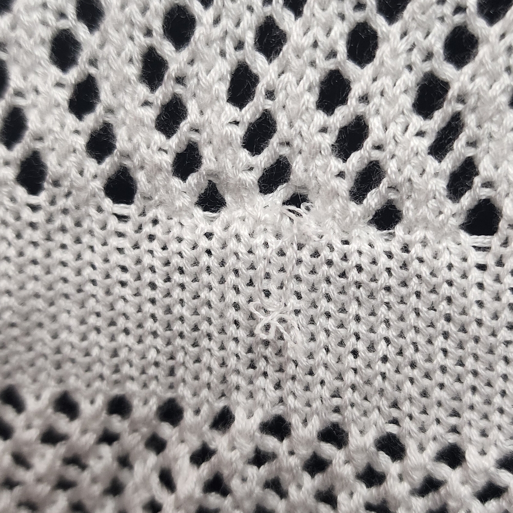 White Open-Weave Cardigan Sweater - Picture 7 of 8